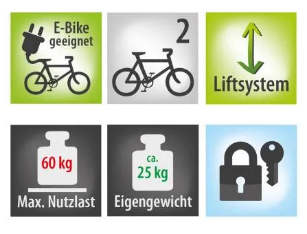 Fahrradträger Bike Lift für 2 Fahrräder von Eufab